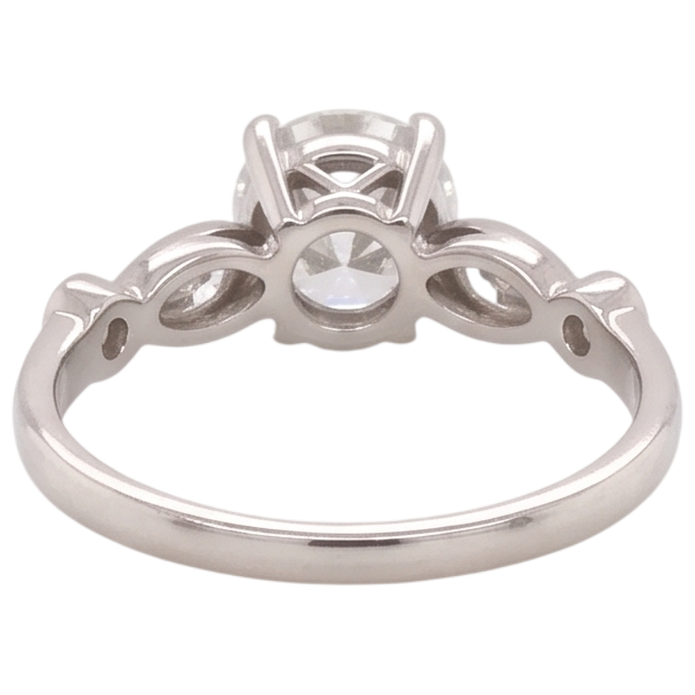 Engagement Ring Real Natural Earth Mined Diamond ( Not Lab Grown ) 2.25 Carats Accented Round & Marquise Cut