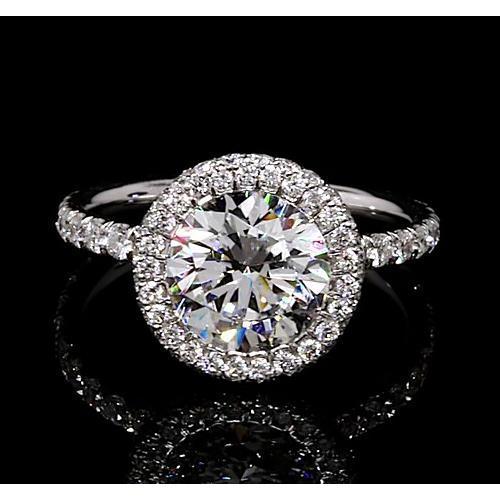 Engagement Ring 7 Carats Halo Round RealDiamonds Jewelry