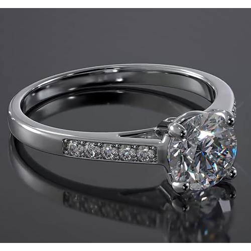 Engagement Ring Cathedral Setting Round Natural Diamond