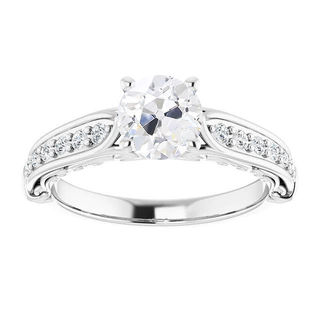 Engagement Ring Old Miner Natural Diamond 4 Prong Set Jewelry 3.25 Carats