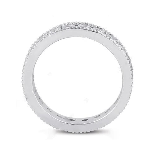 Engagement Band 2.10 Ct. Round Lab Grown Diamonds New Jewelry