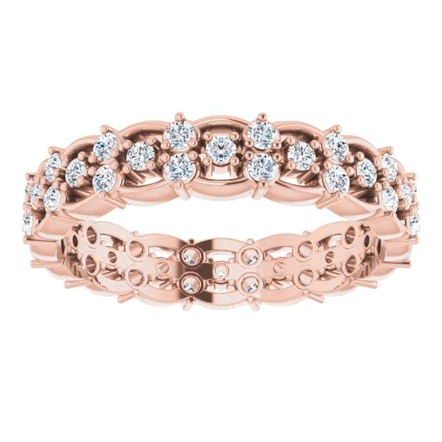 Eternity Wedding Band 1.50 Carats Round Lab Grown Diamond Rose Gold Jewelry