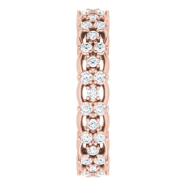 Eternity Wedding Band 1.50 Carats Round Lab Grown Diamond Rose Gold Jewelry