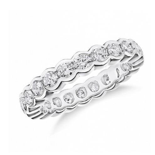 Eternity Wedding Band 3 Carats Round Lab Grown Diamond White Gold 14K