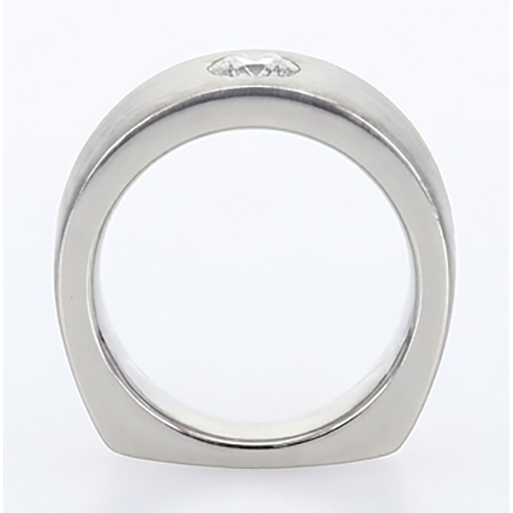 Euro Shank Mens Ring Gypsy Flush Natural Earth Mined Diamond ( Not Lab Grown )