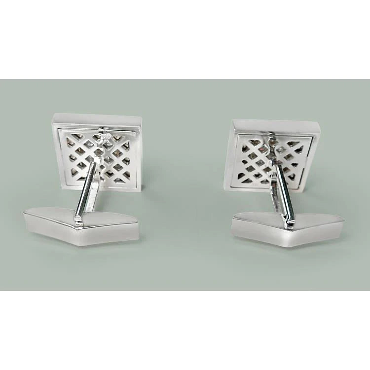 Cuff Links 2 Cm X 2 Cm 8 Ct Natural Diamond Wg Men's Accessories