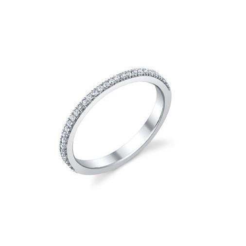 F Vvs1 2.80 Ct Lab Grown Diamonds Women Wedding Band 14K White Gold