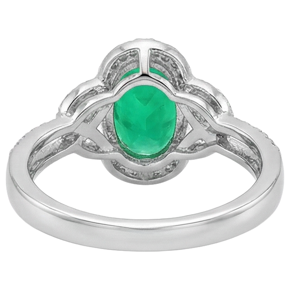 Exquisite Emerald Gemstone Ring 1.50 ct – back view