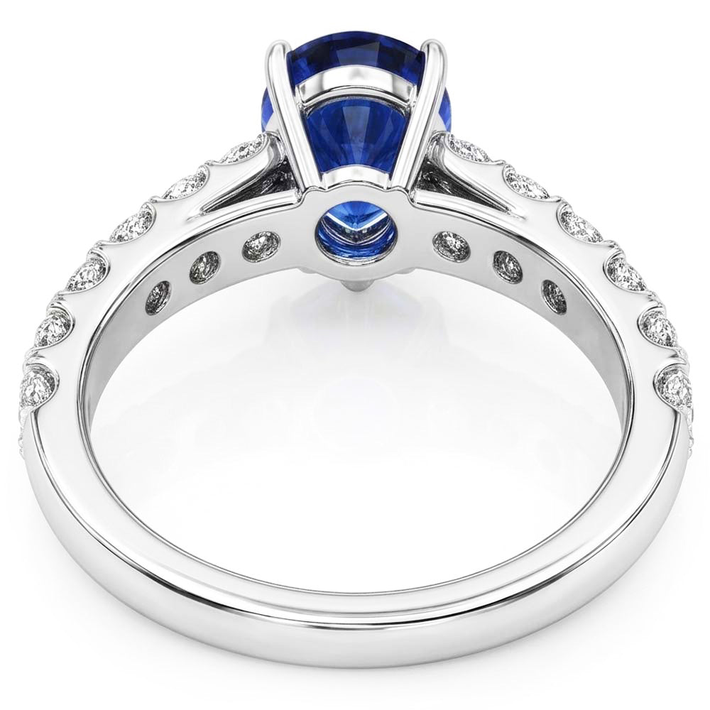 Gemstone Ceylon Sapphire Engagement Ring & Natural Earth Mined Diamond ( Not Lab Grown )s 3 Carats Gold