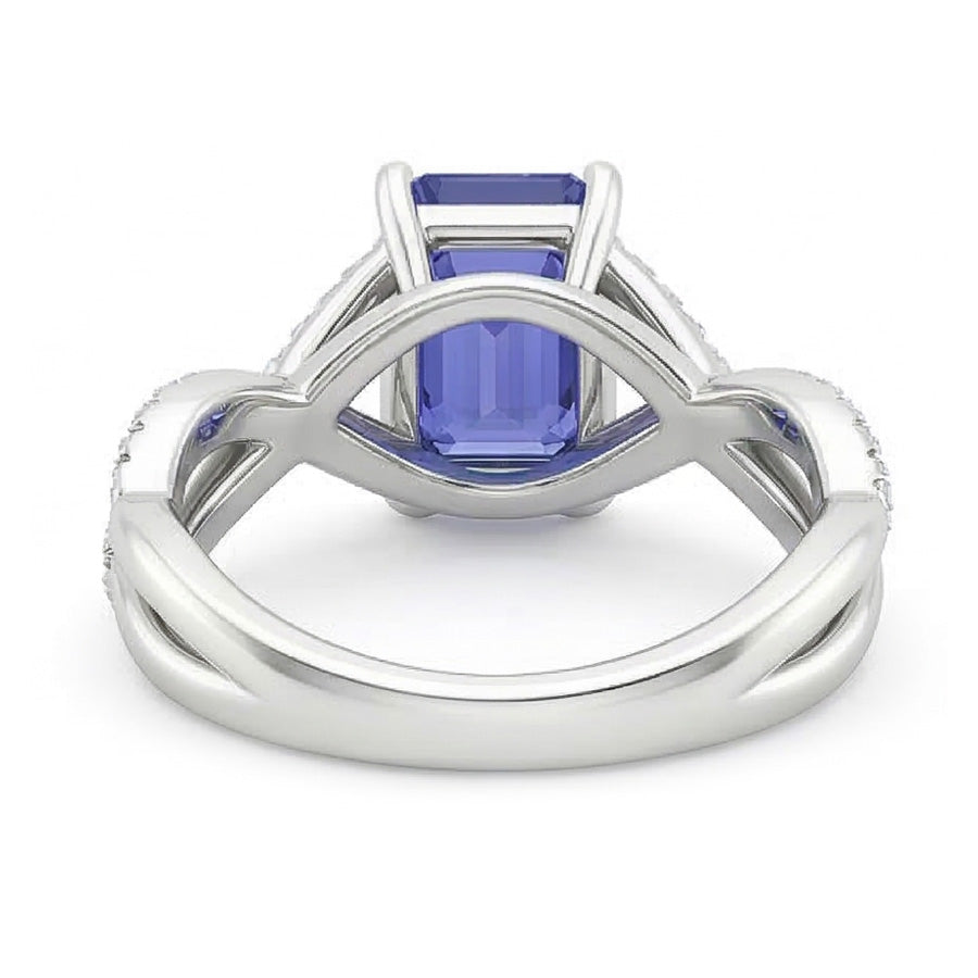 Gemstone Emerald Sapphire Ring Gold Infinity Shank Jewelry 3 Carats