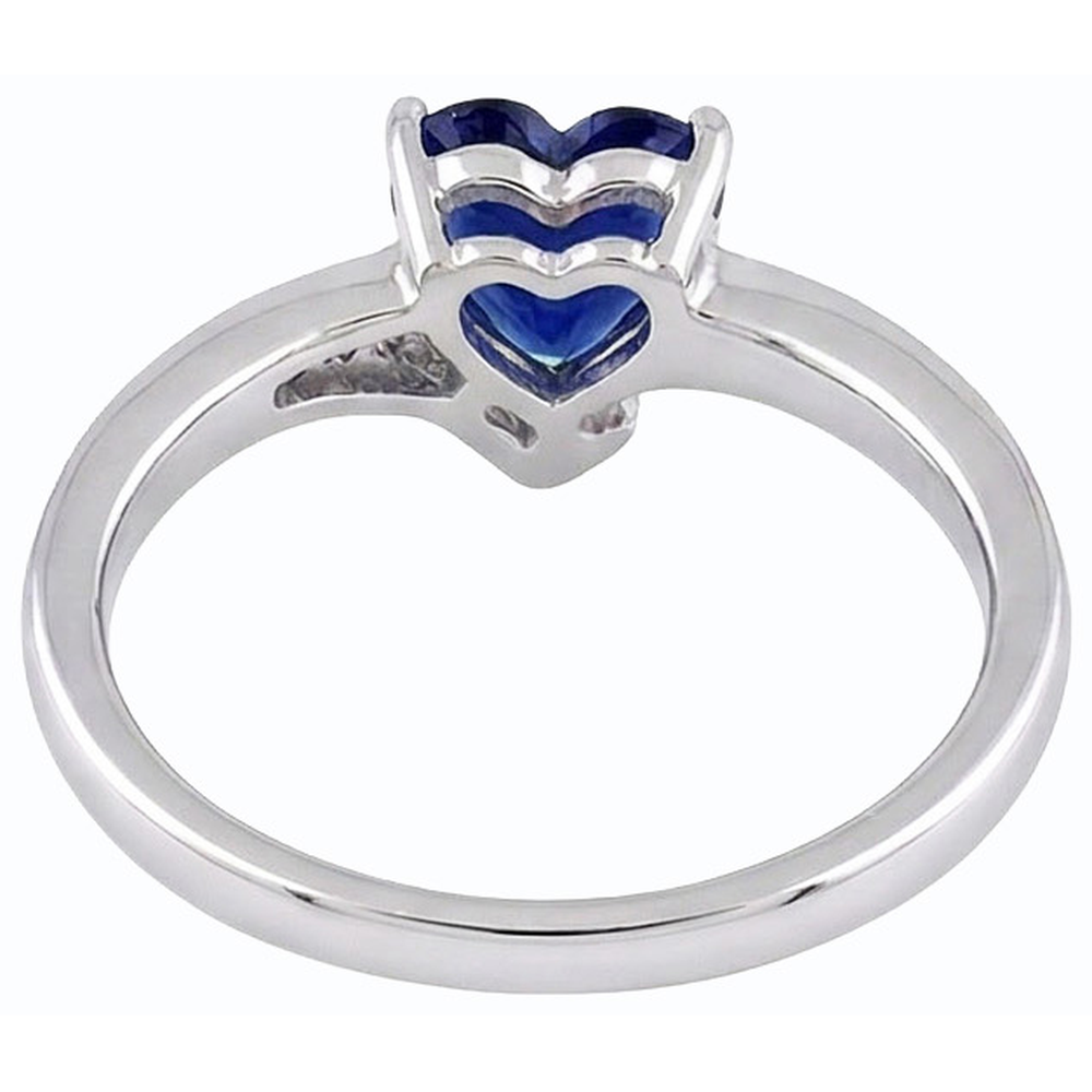 natural round sapphire 2.50ct ring on white background
