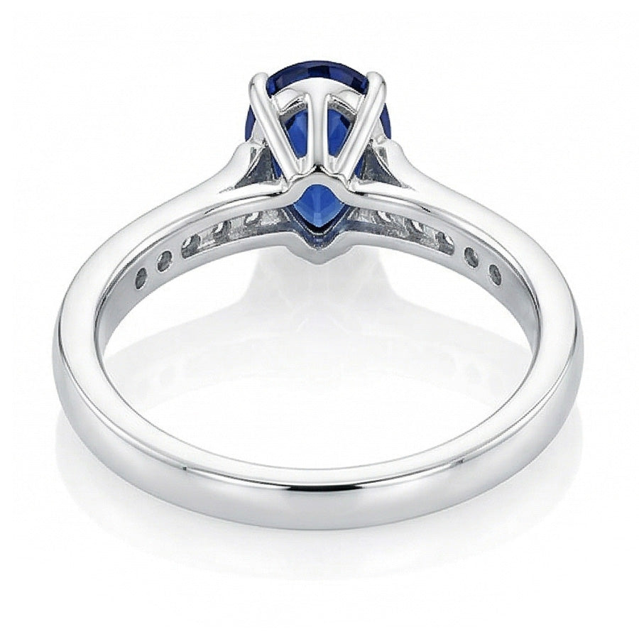Gemstone Jewelry Engagement Ring Pear Blue Sapphire 2 Carats