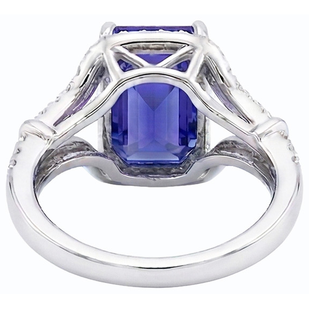 natural emerald sapphire 4ct ring profile view