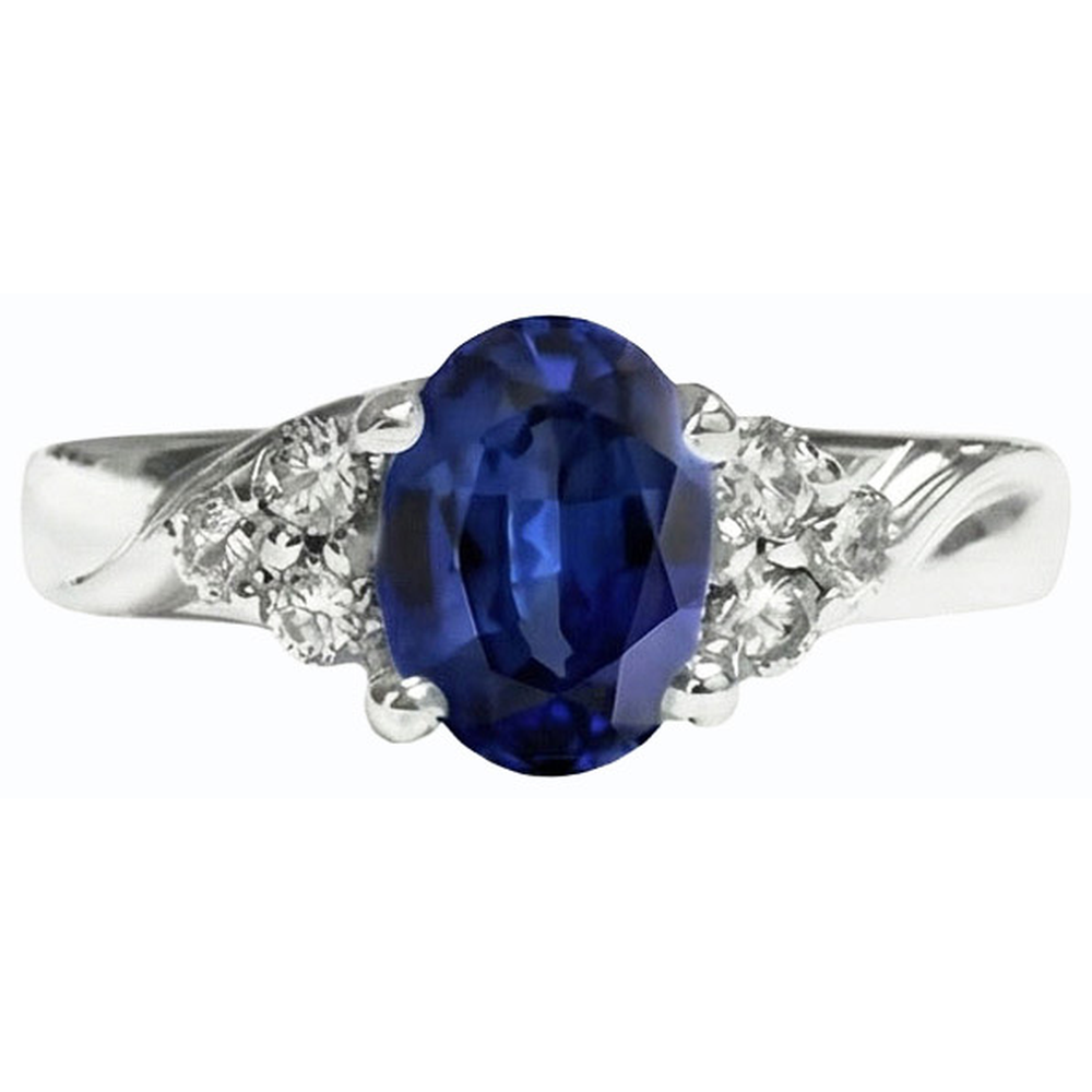 natural round sapphire 3ct ring profile view