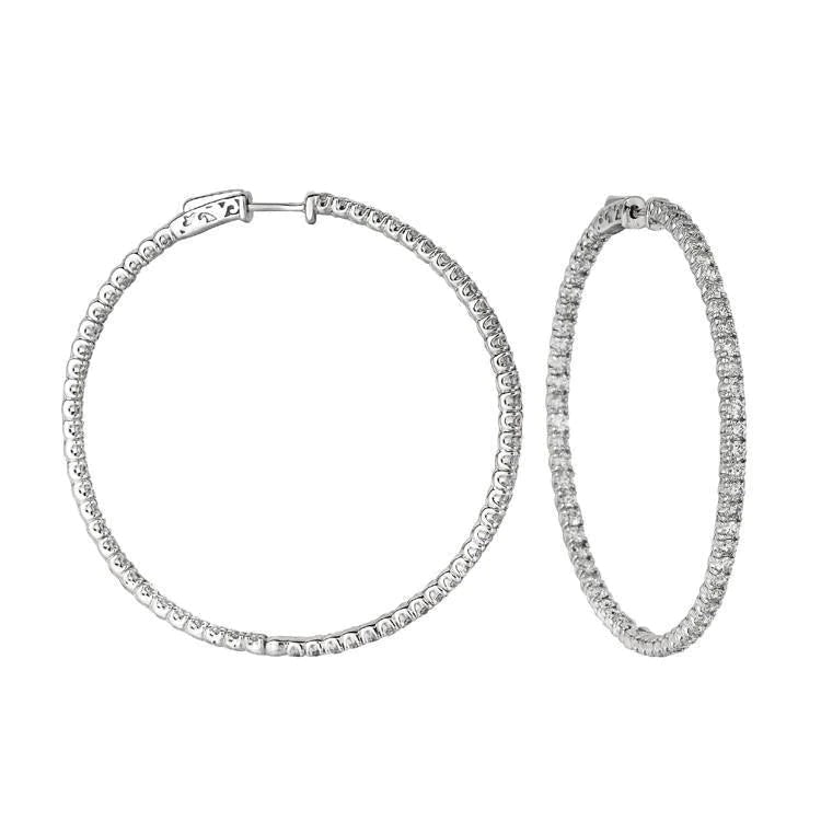 Genuine 6ct Diamond Hoops Earrings - Hoop Earrings-harrychadent.ca