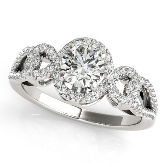 natural round diamond 2ct ring front view