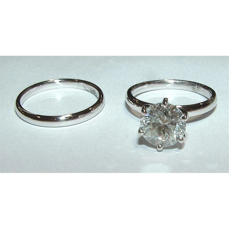 Genuine Diamond 2 Ct Engagement Ring White Gold