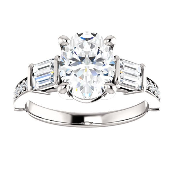 Genuine Diamond Engagement Ring Vintage Style 2.20 Carats