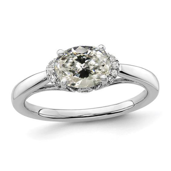 Genuine Diamond Jewelry Round & Oval Old Miner Wedding Ring Gold 3.50 Carats