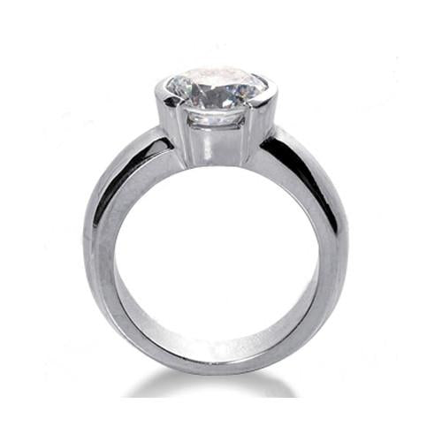 Genuine Diamond Solitaire Ring 1.01 Ct. White Gold 14K