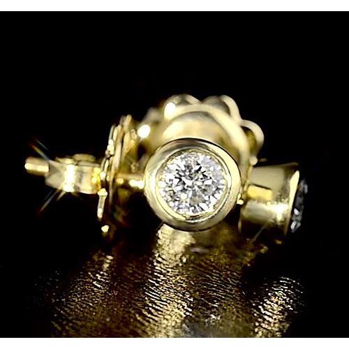 Genuine Diamond Studs Earrings 1.50 Carats Yellow Gold 14K