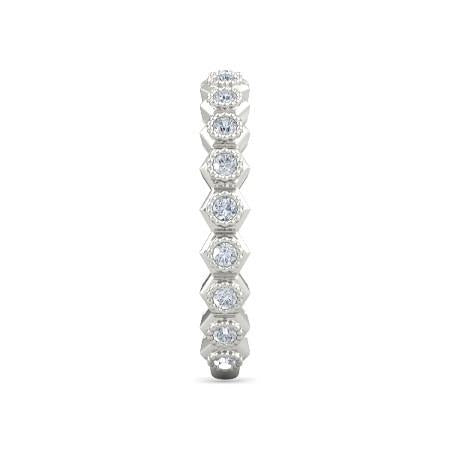 Genuine Diamond Wedding Anniversary Band 1.90 Carats Hexagon Milgrain Jewelry
