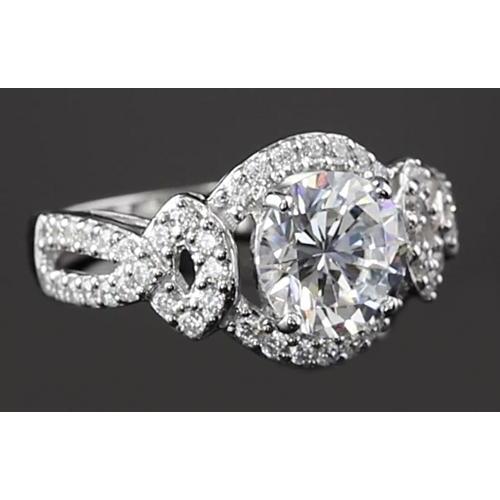 Genuine Engagement Ring Round 3.50 Carats Women's Jewelry