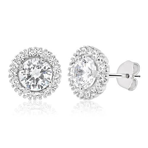 Genuine Gorgeous Round Brilliant Cut 2.8 Carats Diamond Stud Earring