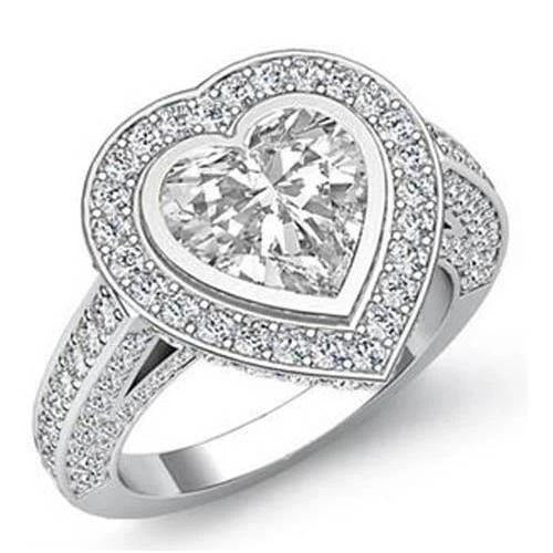 Genuine Halo Diamond Wedding Ring Lady Fine 6.35 Carats Jewelry