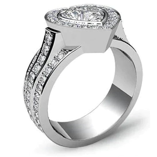 Genuine Heart Diamond 7 Carat Engagement Ring