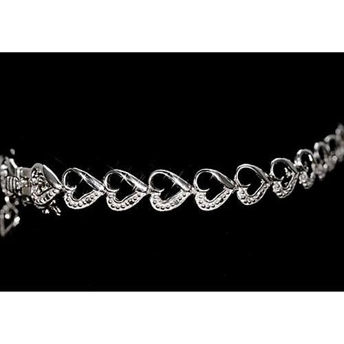 Genuine Heart Shape Diamond Bracelet 7 Carats Women Jewelry New - Tennis Bracelet-harrychadent.ca