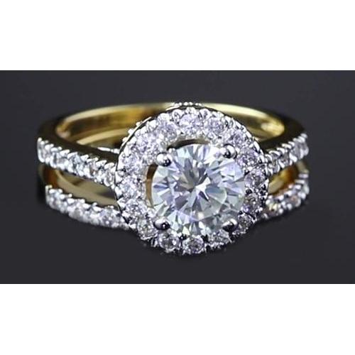 Genuine Round Diamond 3 Carats Anniversary Ring Split Shank Jewelry