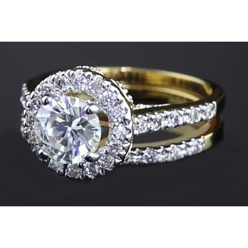 Genuine Round Diamond 3 Carats Anniversary Ring Jewelry Halo