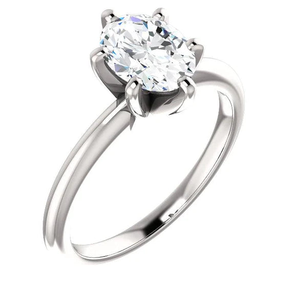 Genuine Solitaire Ring Oval Cut