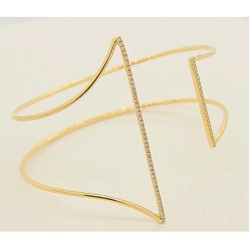 Genuine Yellow Gold Bangle 1.50 Carats Women Jewelry New