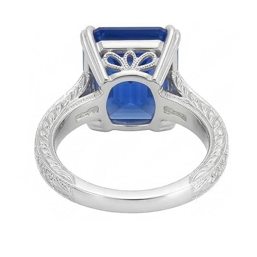 natural emerald sapphire 5ct ring profile view