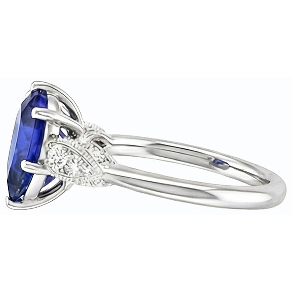 Gold Natural Earth Mined Diamond ( Not Lab Grown ) Ring Pear Cut Srilanka 3.50 Carats