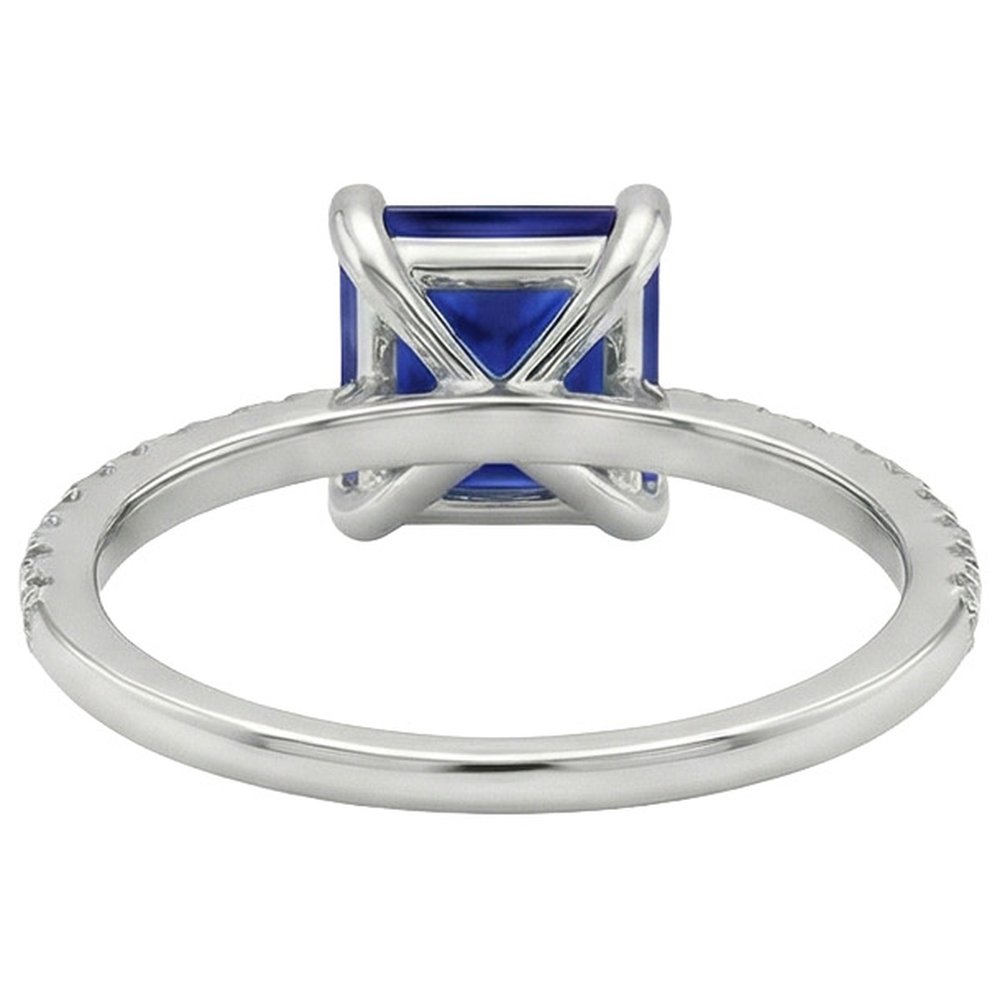 natural round sapphire 5.50ct ring close up detail