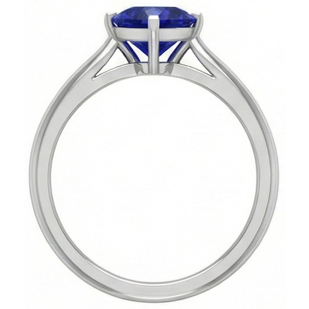 natural heart sapphire 2ct ring profile view
