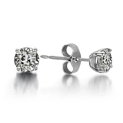 Earth-Mined Fine Diamond Drop Earrings 1 ct 14K White Gold – main view