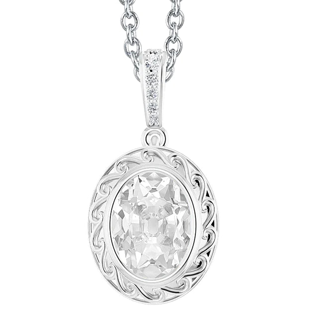 Gold Real Diamond Pendant With Bail Bezel Set Oval Old Miner 4.50 Carats