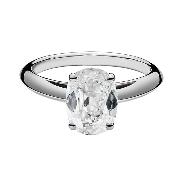 Gold Solitaire Ring Cushion Old Miner Real Diamond Jewelry 2.25 Carats