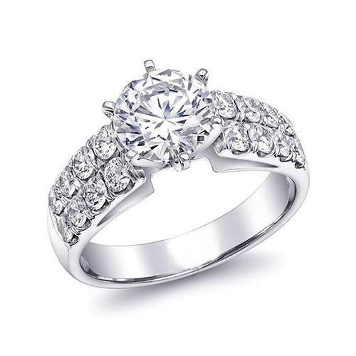 Gorgeous 3.60 Carats Round Natural Diamond Engagement Ring White Gold 14K