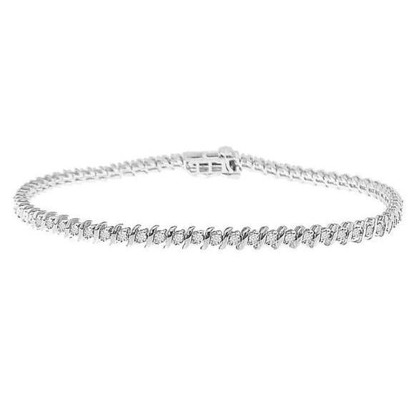 Gorgeous Round Cut Real 6.50 Ct Diamonds Tennis Bracelet White Gold 14K - Tennis Bracelet-harrychadent.ca