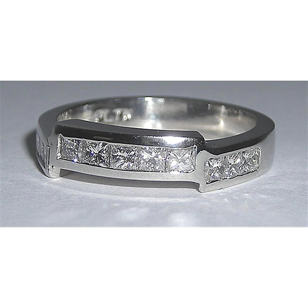 Gorgeous 2.20 Carats White Gold 14K Princess Lab Grown Diamond Band