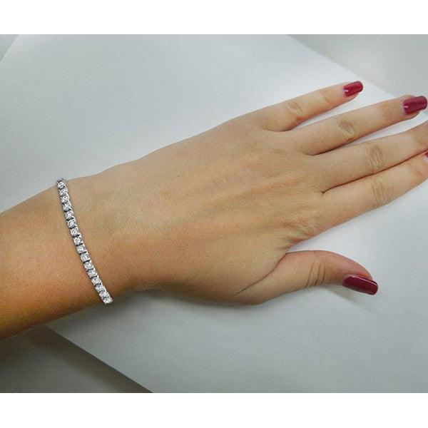 Gorgeous Round Lab Grown Diamond Tennis Bracelet 6 Carats White Gold 14K