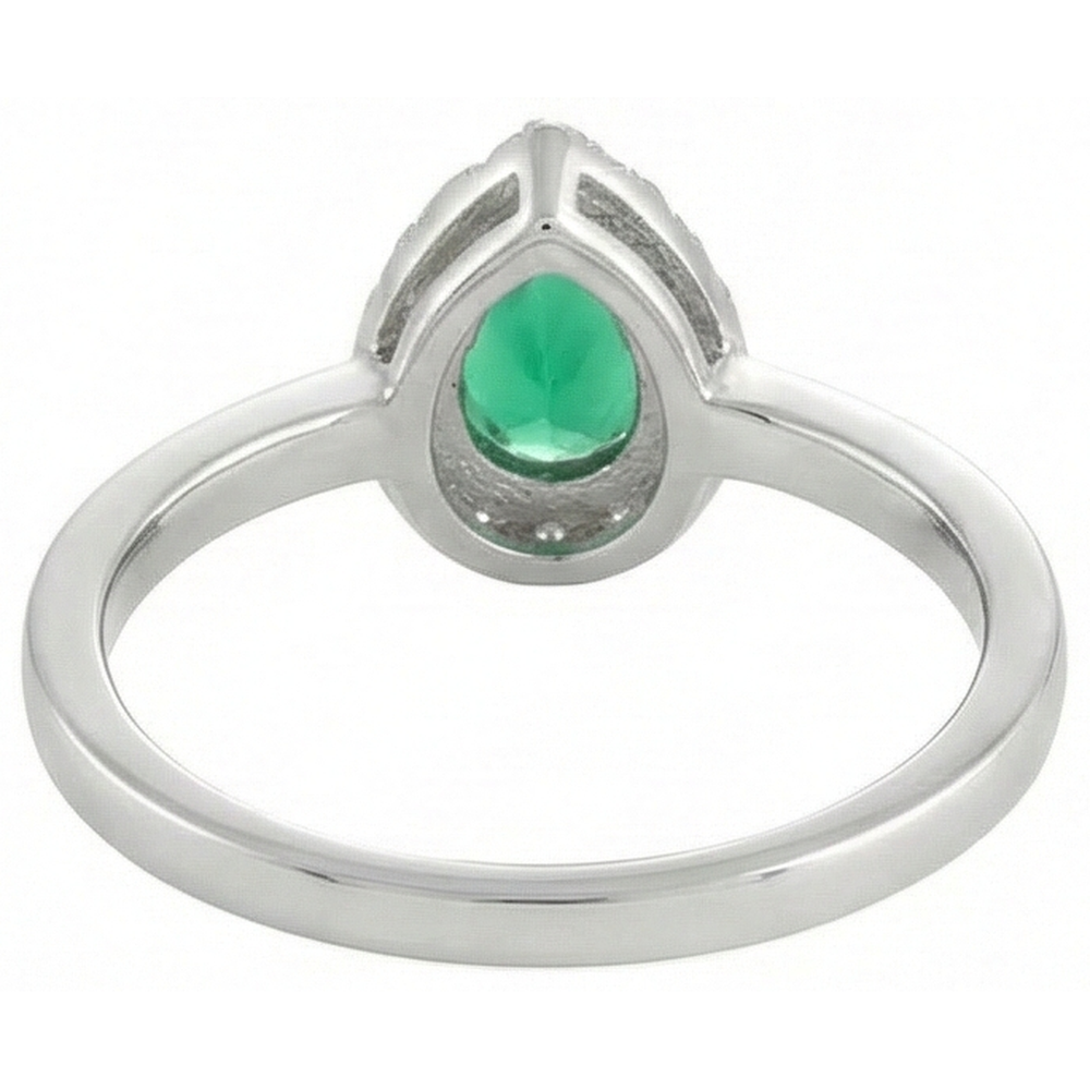 Green Emerald And Natural Earth Mined Diamond ( Not Lab Grown )s 5 Ct Anniversary Ring 14K White Gold New