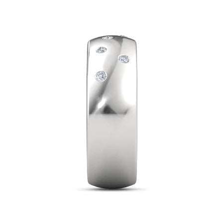 Gypsy Set Real Round Diamond Band 0.90 Carats White Gold 14K Men's Ring - Mens Ring-harrychadent.ca
