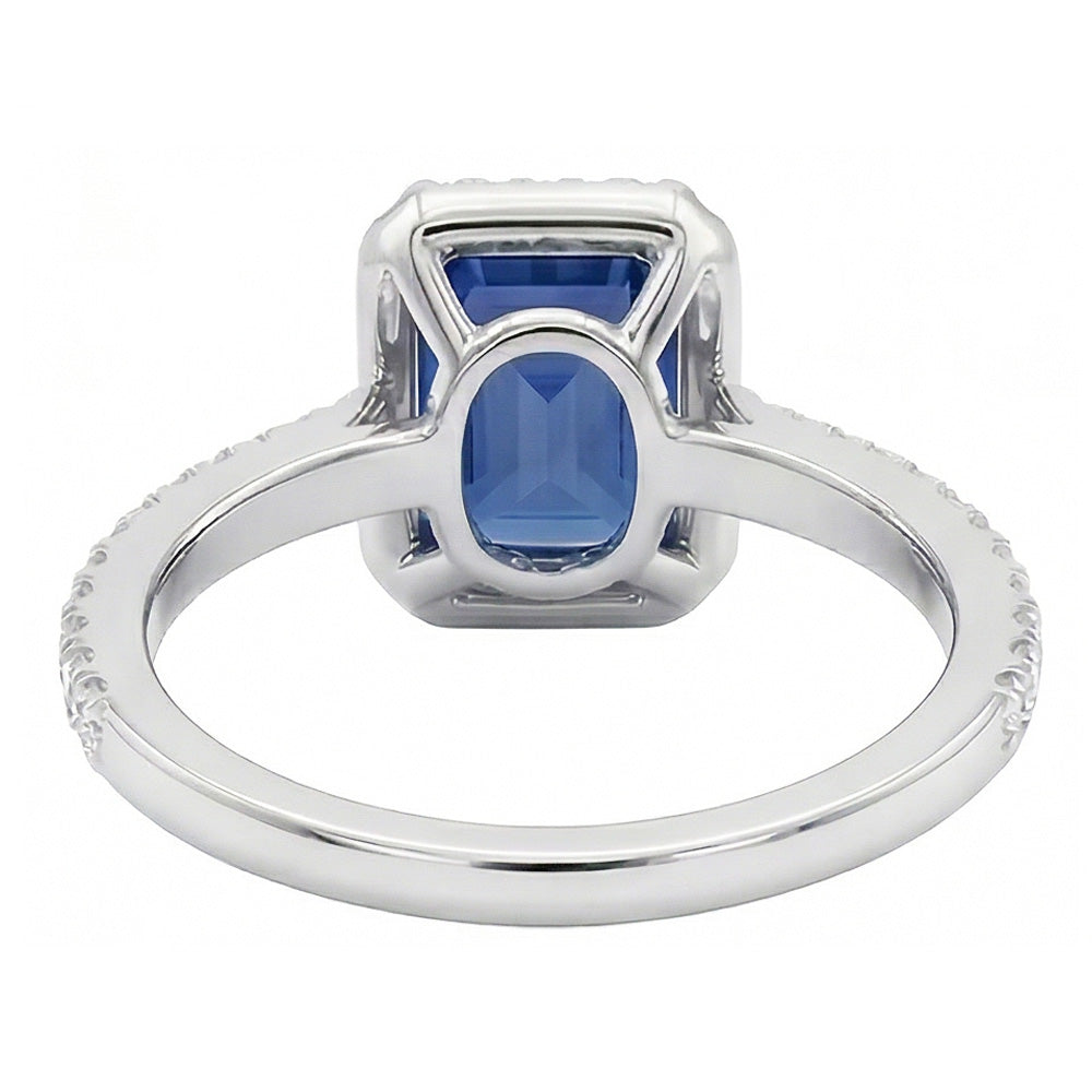 natural emerald sapphire 3ct ring profile view