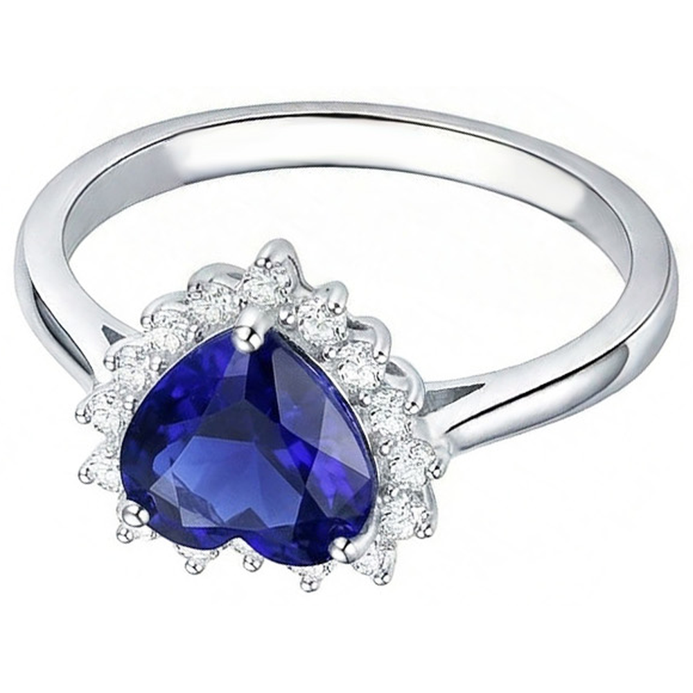 natural round sapphire 2.50ct ring close up detail